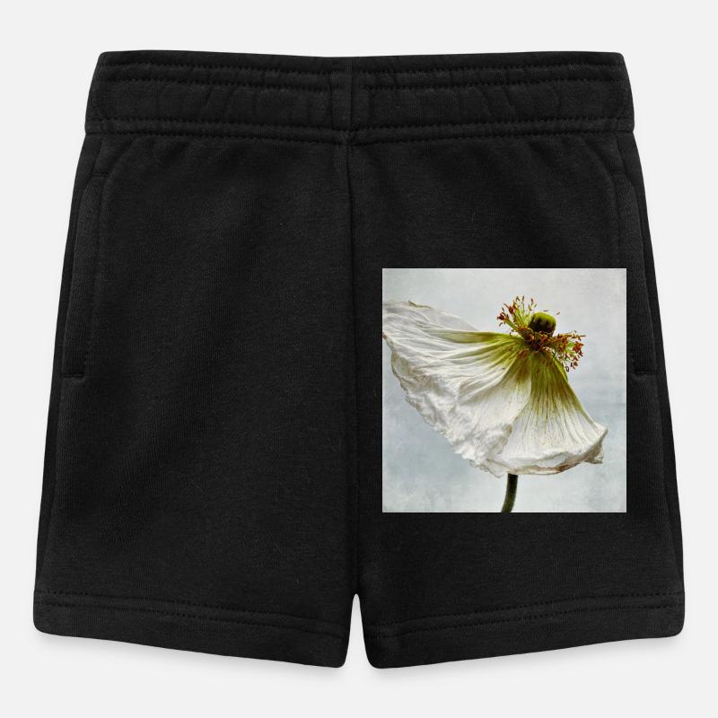 Coquelicot blanc - Short Bébé - noir