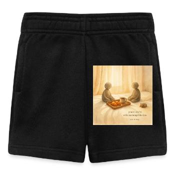 Morning Peace Frühstückstablett - Baby Shorts - Schwarz - Vorne