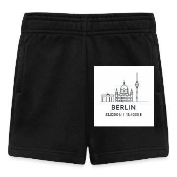 Berlin Linienkunst Silhouette Wahrzeichen - Baby Shorts - Schwarz - Vorne