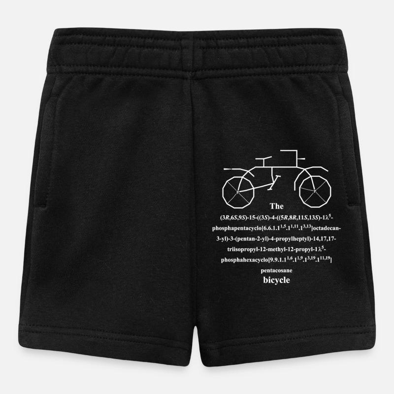 Bicycle Molecule - IUPAC Joke - Nerd Humor - Baby Shorts - black