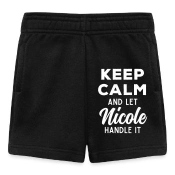 Keep Calm Lass Nicole das regeln Lustiger Spruch - Baby Shorts - Schwarz - Vorne
