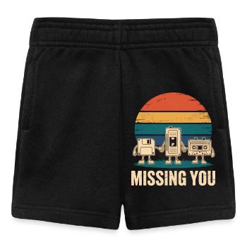 Kassette VHS Floppy Disc Diskette Retro - Baby Shorts - Schwarz - Vorne