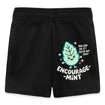 Encourage-menthe mignon Pep Talk Feuille Jeu de mots - Short Bébé - noir - Devant
