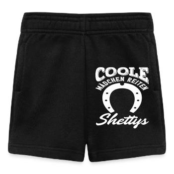 Coole Mädchen Reiten Shettys Pferdemädchen Reiten - Baby Shorts - Schwarz - Vorne