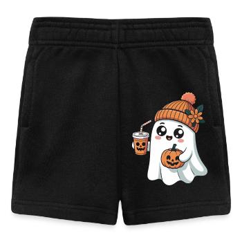 Cute Ghost With Pumpkin Spice Latte And - Baby Shorts - black - Front