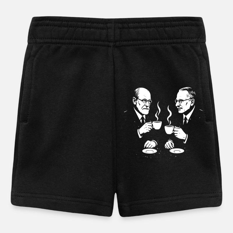 Sigmund Freud et Carl Jung buvant du café - Short Bébé - noir