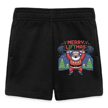 Pixel Santa hebt Gewichte - Baby Shorts - Schwarz - Vorne