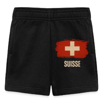 Grunge-Flagge der Schweiz, Schweizer Stolz - Baby Shorts - Schwarz - Vorne