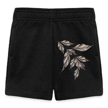Zart schimmernde, federleichte Blätterzeichnung - Baby Shorts - Schwarz - Vorne