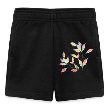 Delicately Shimmering Leaf Arrangement – Nature Art - Baby Shorts - black - Front
