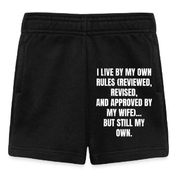 I live by my own rules reviewed revised and app - Baby Shorts - black - Front