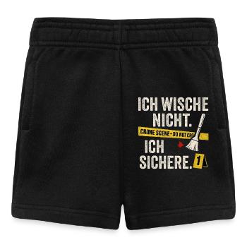 Ich wische nicht – ich sichere - Spurensicherung - Baby Shorts - Schwarz - Vorne
