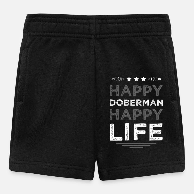 Doberman heureux, vie heureuse - Short Bébé - noir