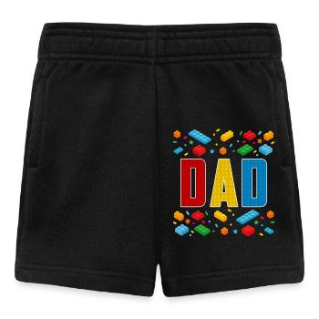 Dad Brick Builder Fatherhood Block Building - Baby Shorts - black - Front