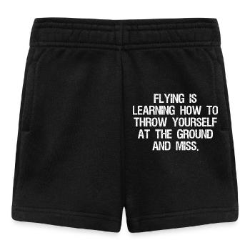 flying is learning how to throw yourself at the - Short Bébé - noir - Devant