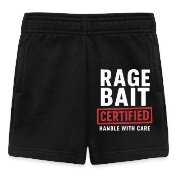 Rage Bait Poignée certifiée avec soin, drôle - Short Bébé - noir - Devant