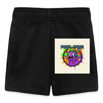 Pixel Peur Monstre Pixel Art - Short Bébé - noir - Devant