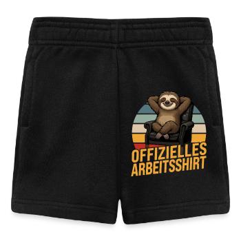 Offizielles Arbeitsshirt Faultier Faul Faulenzen - Baby Shorts - Schwarz - Vorne