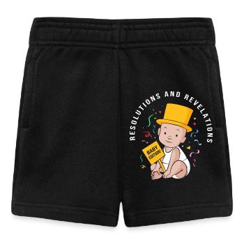 Gender Reveal Silvester - Baby Shorts - Schwarz - Vorne