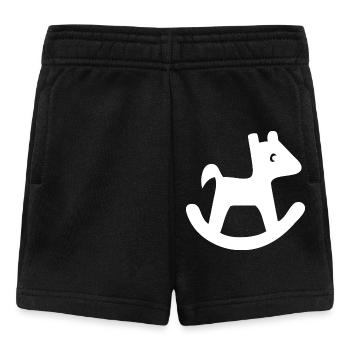 Schaukelpferd-Silhouette - Baby Shorts - Schwarz - Vorne