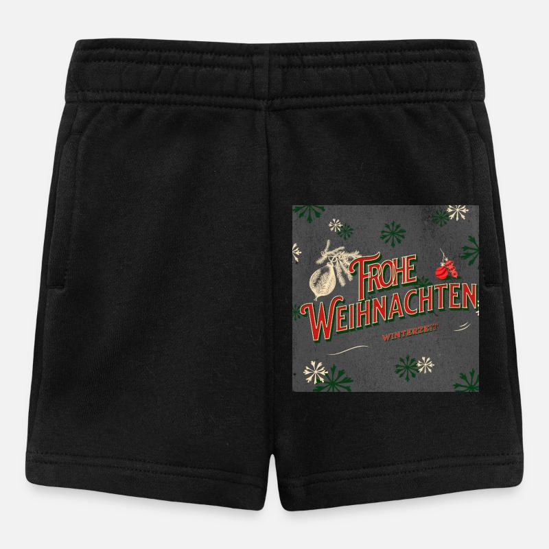 Frohe Weihnachten - Baby Shorts - Schwarz