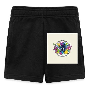 Buntes Cartoon-Musik-Logo - Baby Shorts - Schwarz - Vorne