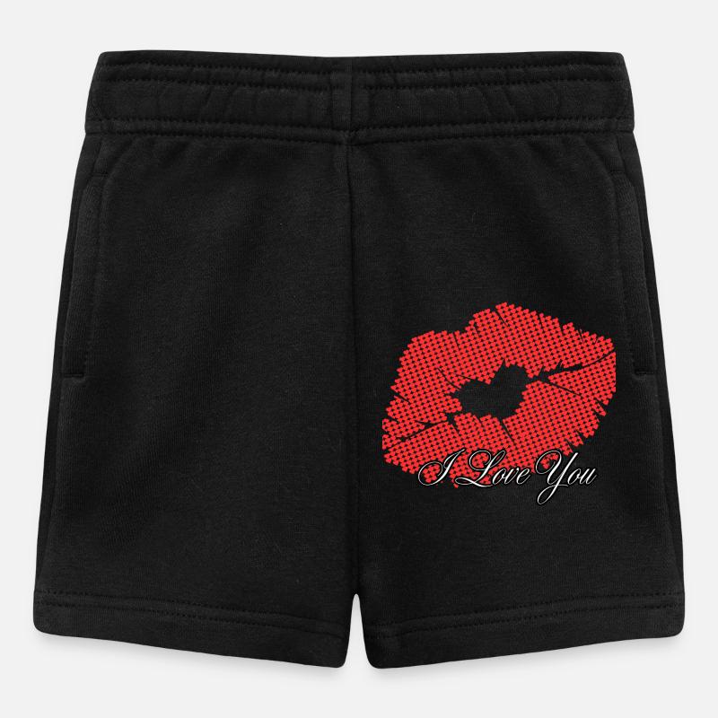 Herz in romantischen Punkten Ich liebe dich - Baby Shorts - Schwarz