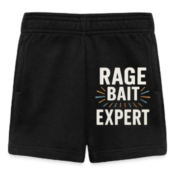 Rage Bait Experte, lustige Sprüche - Baby Shorts - Schwarz - Vorne