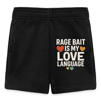 Rage Bait Love Language, lustiger Spruch - Baby Shorts - Schwarz - Vorne