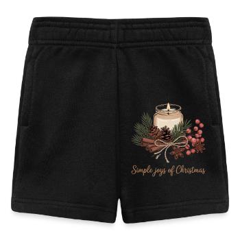 Motif de Noël rustique - Short Bébé - noir - Devant