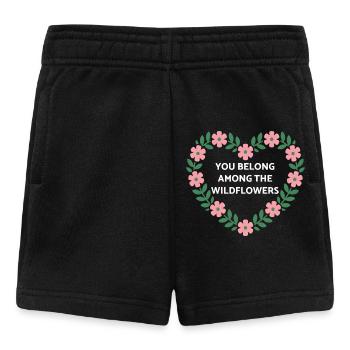 Wildflower Heart Message - Baby Shorts - black - Front