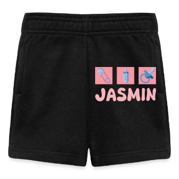 Jasmin als Schnuller - Baby Shorts - Schwarz - Vorne