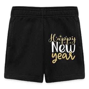 Happy New Year Typography – Festive Gold and White - Short Bébé - noir - Devant