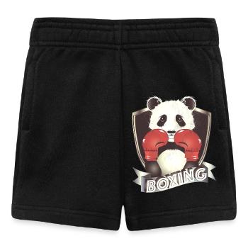Boxender Panda – Lustiges Tiermotiv - Baby Shorts - Schwarz - Vorne