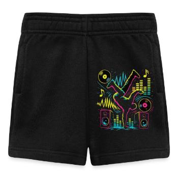 Breakdance Neon Style – Music & Street Art - Baby Shorts - black - Front