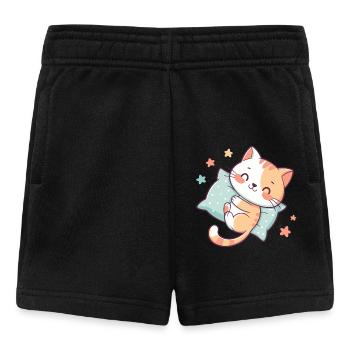 Chat câlin sur oreiller étoiles - Short Bébé - noir - Devant