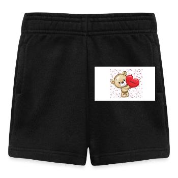 Ours en peluche avec le cœur - Short Bébé - noir - Devant
