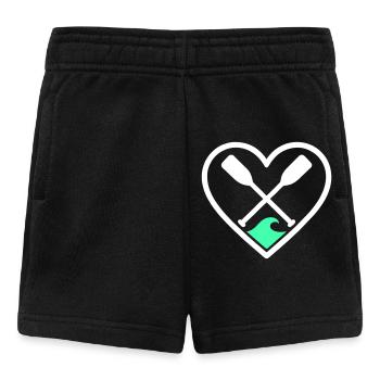 Canoe Kayak Heart Paddles Wave Outdoor Sport - Baby Shorts - black - Front