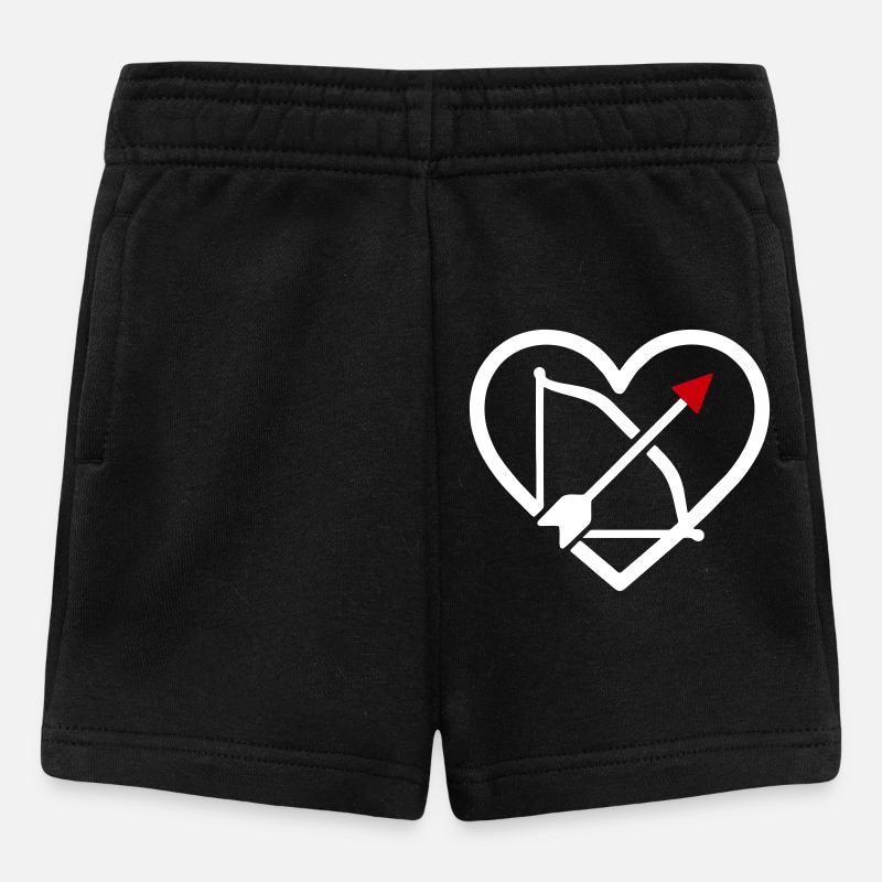 Bogenschießen Herz Pfeil Pfeil Sport Geschenk - Baby Shorts - Schwarz