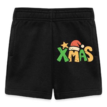 XMAS Schriftzug im weihnachtlichen Cartoonstil - Baby Shorts - Schwarz - Vorne