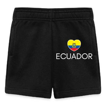 Herz mit ecuadorianischer Flagge, ich liebe Ecuador - Baby Shorts - Schwarz - Vorne