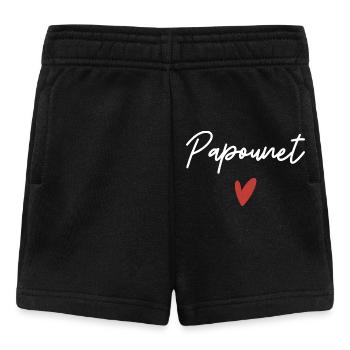 Papounet coeur idée cadeau  - Short Bébé - noir - Devant