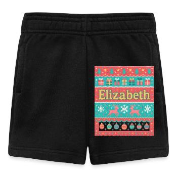 Festive Name Elizabeth Ugly Chrismas Style, Xmas  - Baby Shorts - black - Front
