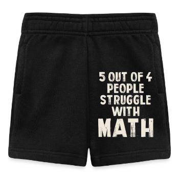5 out of 4 people struggle with math - Baby Shorts - black - Front
