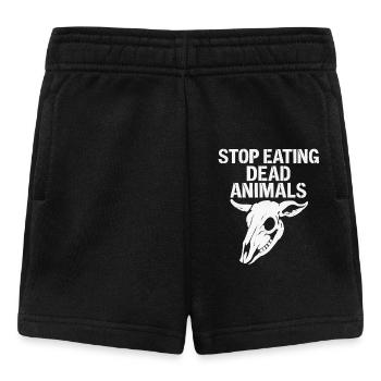 Stopp Essen Tote Tiere - Baby Shorts - Schwarz - Vorne