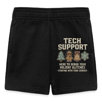 Tech Support Ugly Christmas Sweater Computer Scientist - Baby Shorts - black - Front