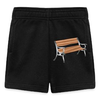 Vintage Holzbank mit Metallgestell Illustration - Baby Shorts - Schwarz - Vorne