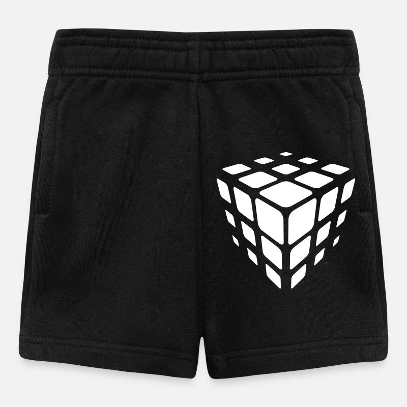 Isometric Cube Tessellation - Baby Shorts - black