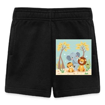 Trio Animal Doux Lionceau Éléphant - Short Bébé - noir - Devant