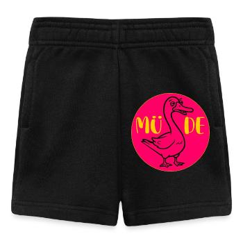 GANS GÄNSE Müde - Baby Shorts - Schwarz - Vorne